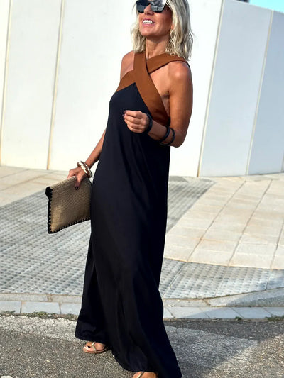 Sienna | Elegant Open-Back Dress with Stylish Crossover Neckline