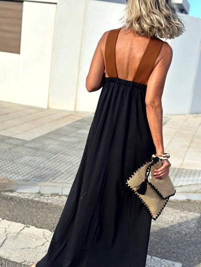 Sienna | Elegant Open-Back Dress with Stylish Crossover Neckline