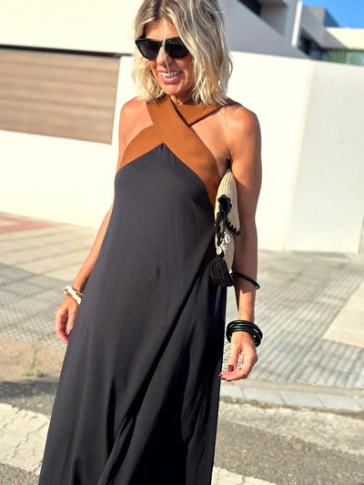 Sienna | Elegant Open-Back Dress with Stylish Crossover Neckline